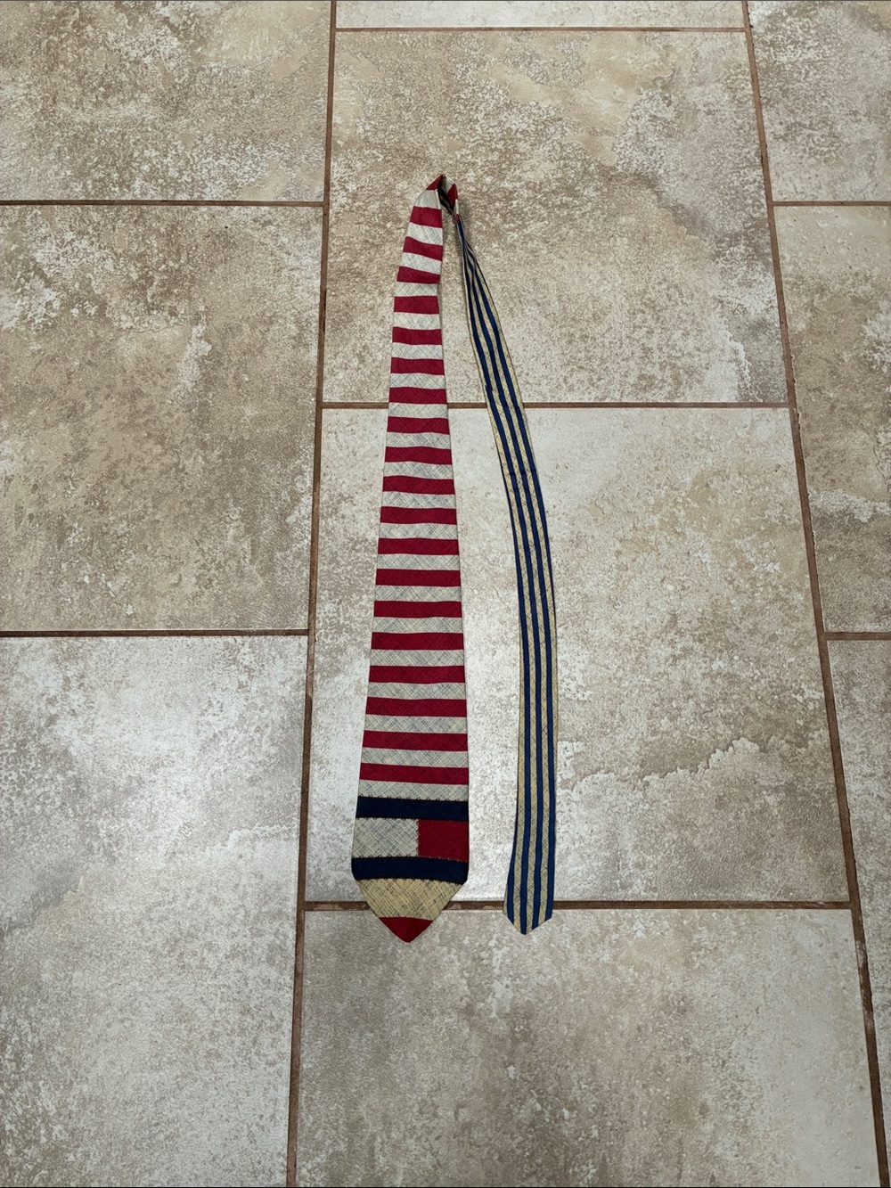 Tommy Hilfiger Red, Navy & Cream Striped Men's Tie